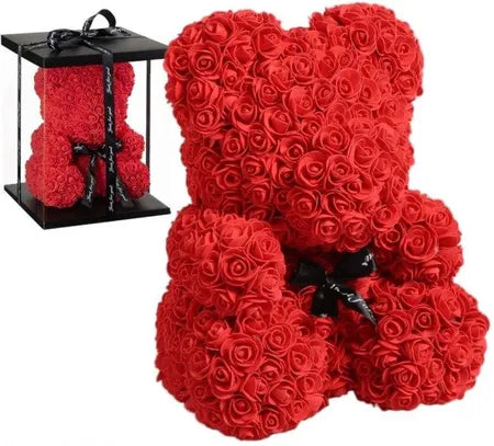 RÓŻANY MIŚ Z RÓŻ XXL 40CM PREZENT WALENTYNKI MISIEK